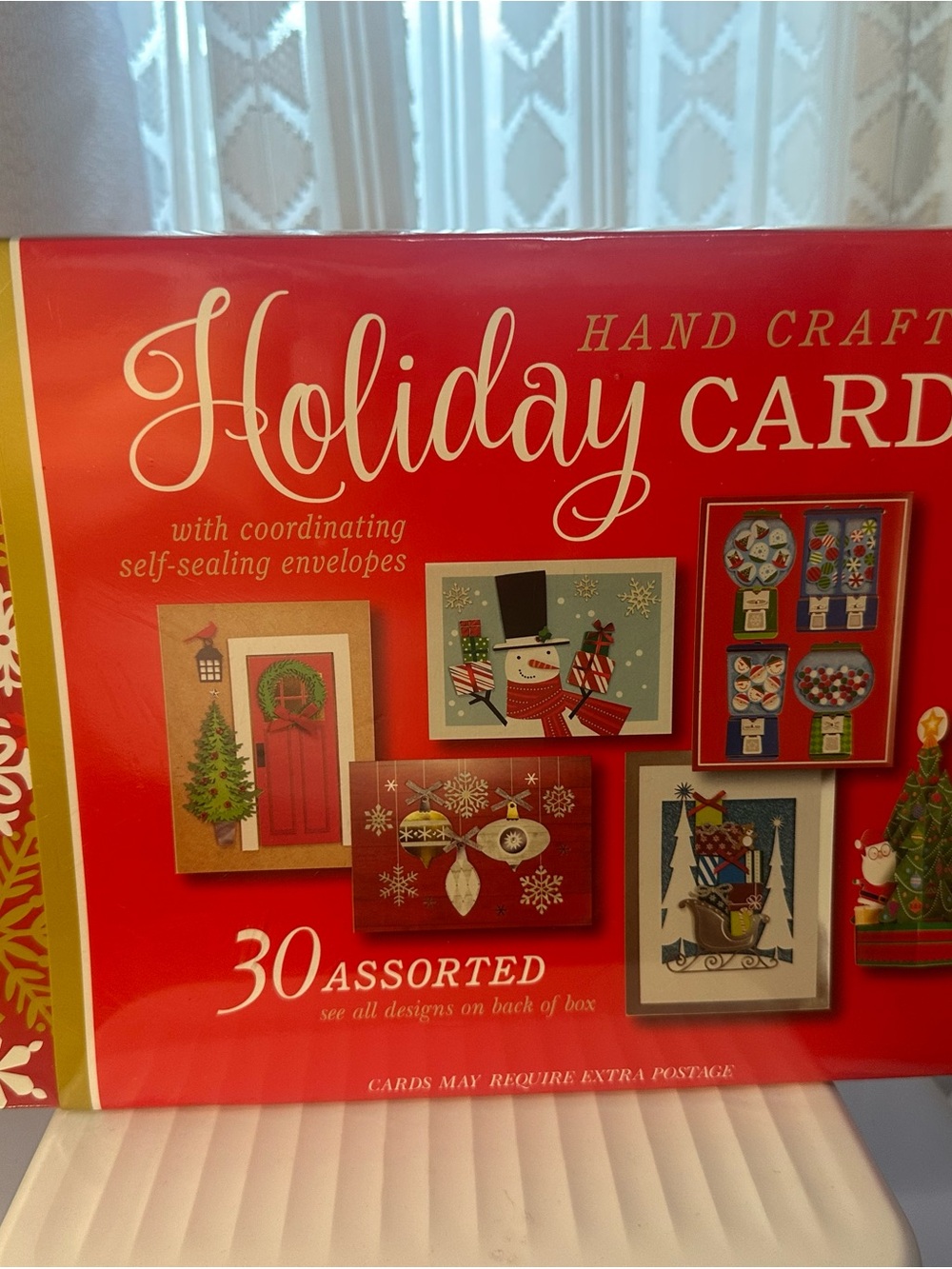 Hand Crafted Holiday Cards Assortment - Red